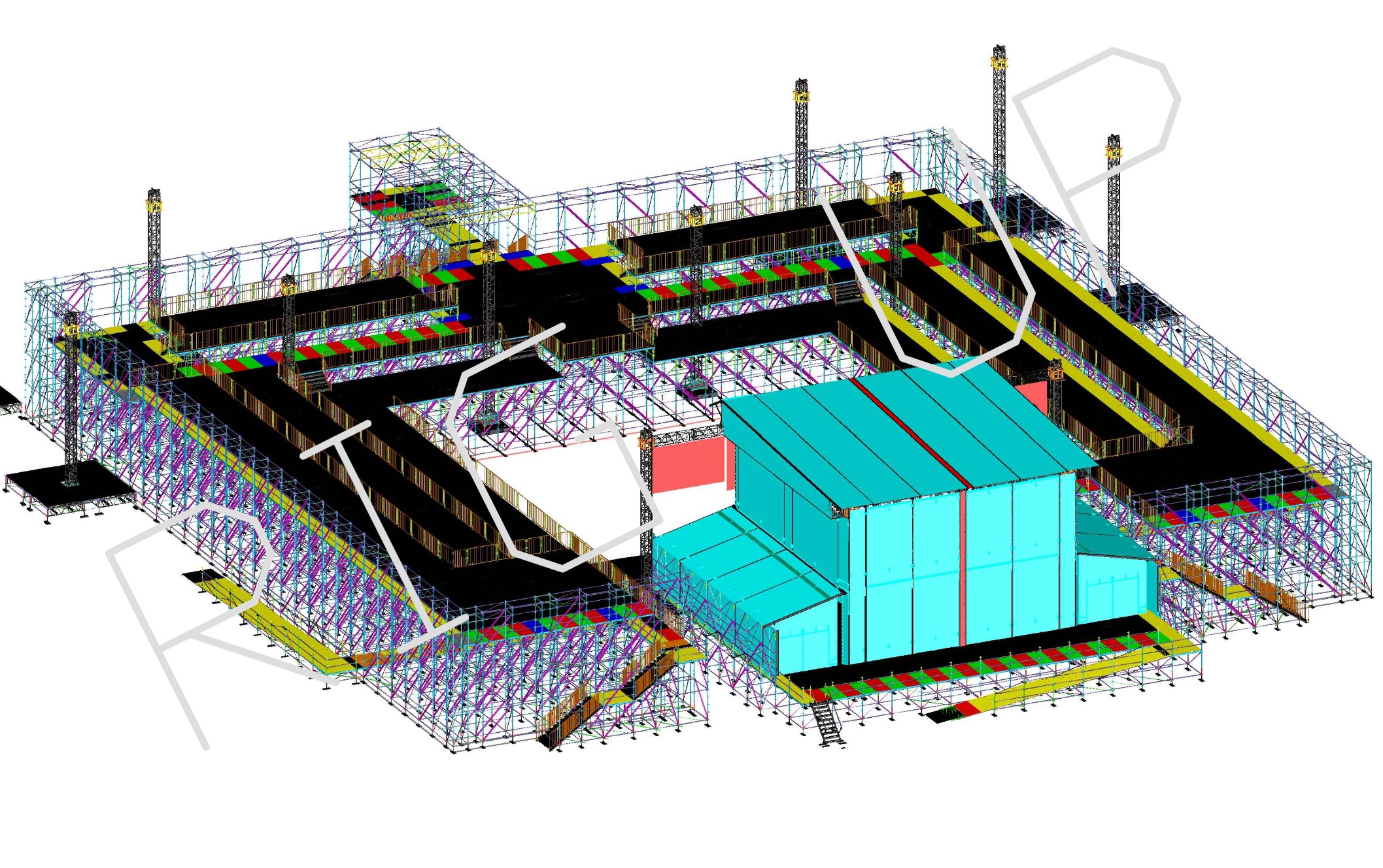 Tribune et gradins montés par Rig'Up